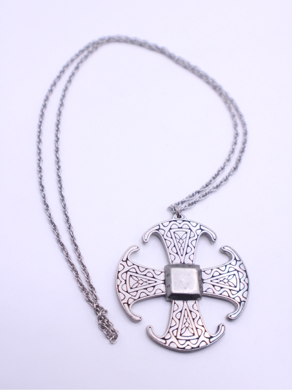 Canterbury Cross large pewter cross 850 AD Reproduction Necklace